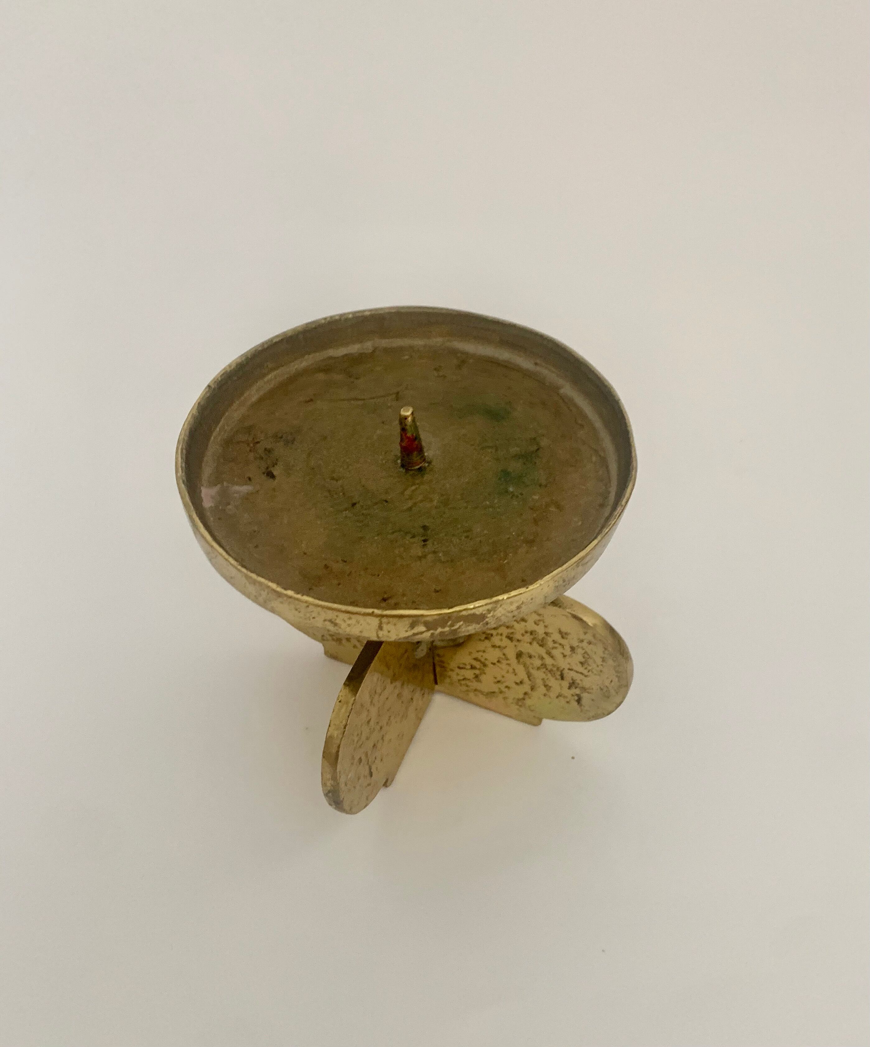 Brutalist bronze candleholder, 1970s