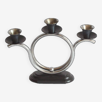 Art Deco Tubular Steel And Bakelite Candelabra, Netherlands 1930s