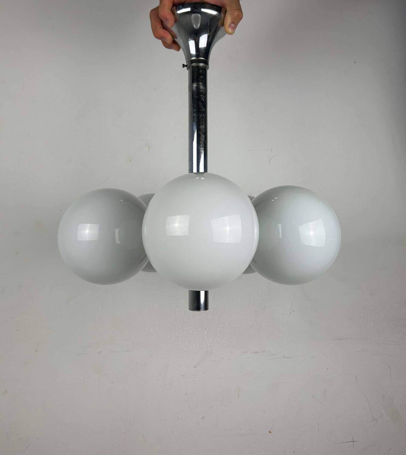 Suspension globe en verre vintage Hustadt Leuchten