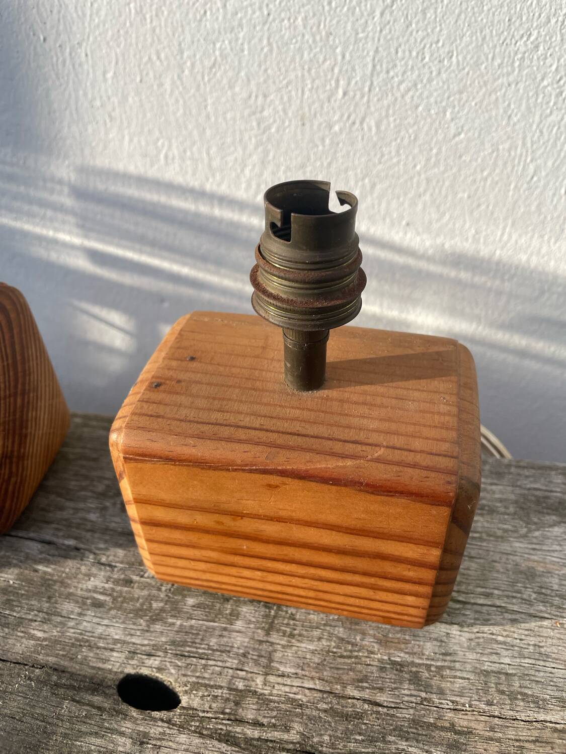 Paire de lampes chevet en bois