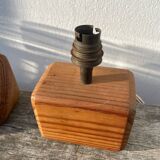 Pair of wooden bedside lamps