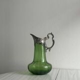Translucent green glass pitcher