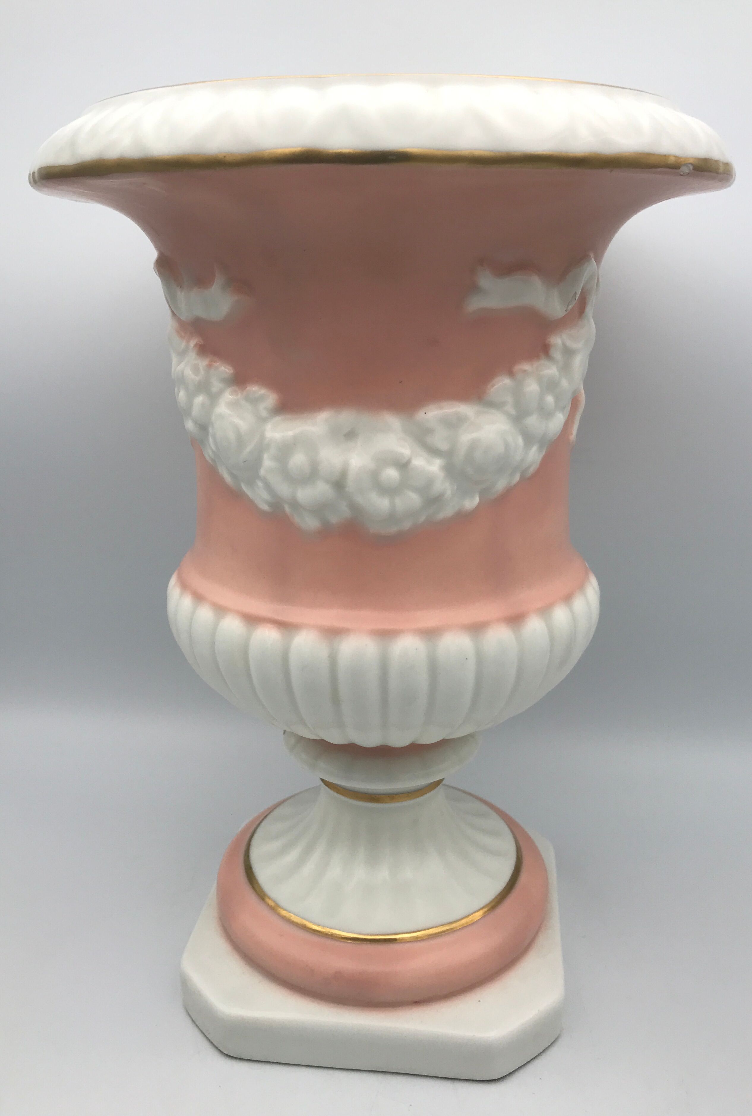 Medici VASE in enamelled earthenware with floral frieze decoration, signed and numbered
