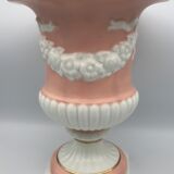 Medici VASE in enamelled earthenware with floral frieze decoration, signed and numbered