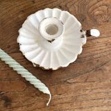 Antique enamelled sheet metal candle holder