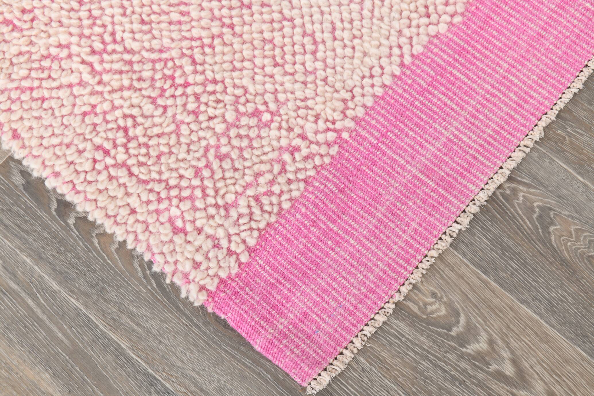 8x10 Rug For Living Room Pink & Beige Vintage Moroccan Rug, 259x301 Cm SKU. 34961