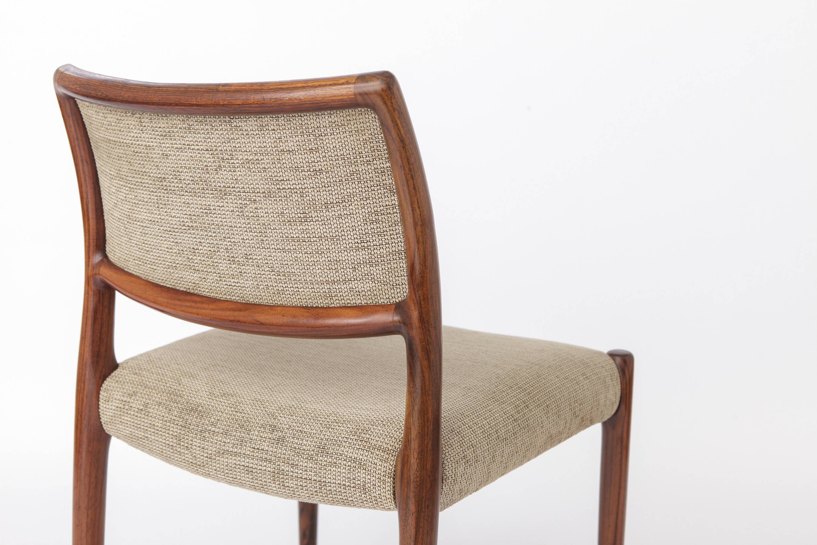 Set of 4 Niels Otto Møller Model 80 Rosewood Dining Chairs, Danish Modern
