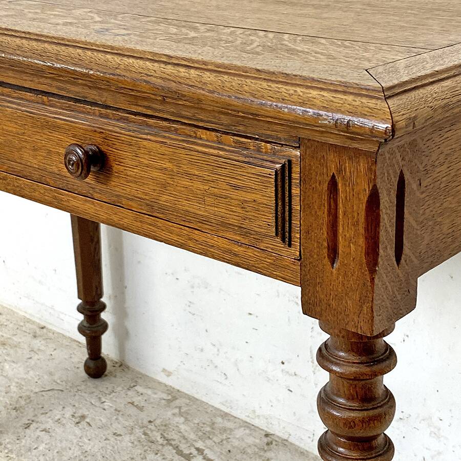 Louis XVI style solid oak desk
