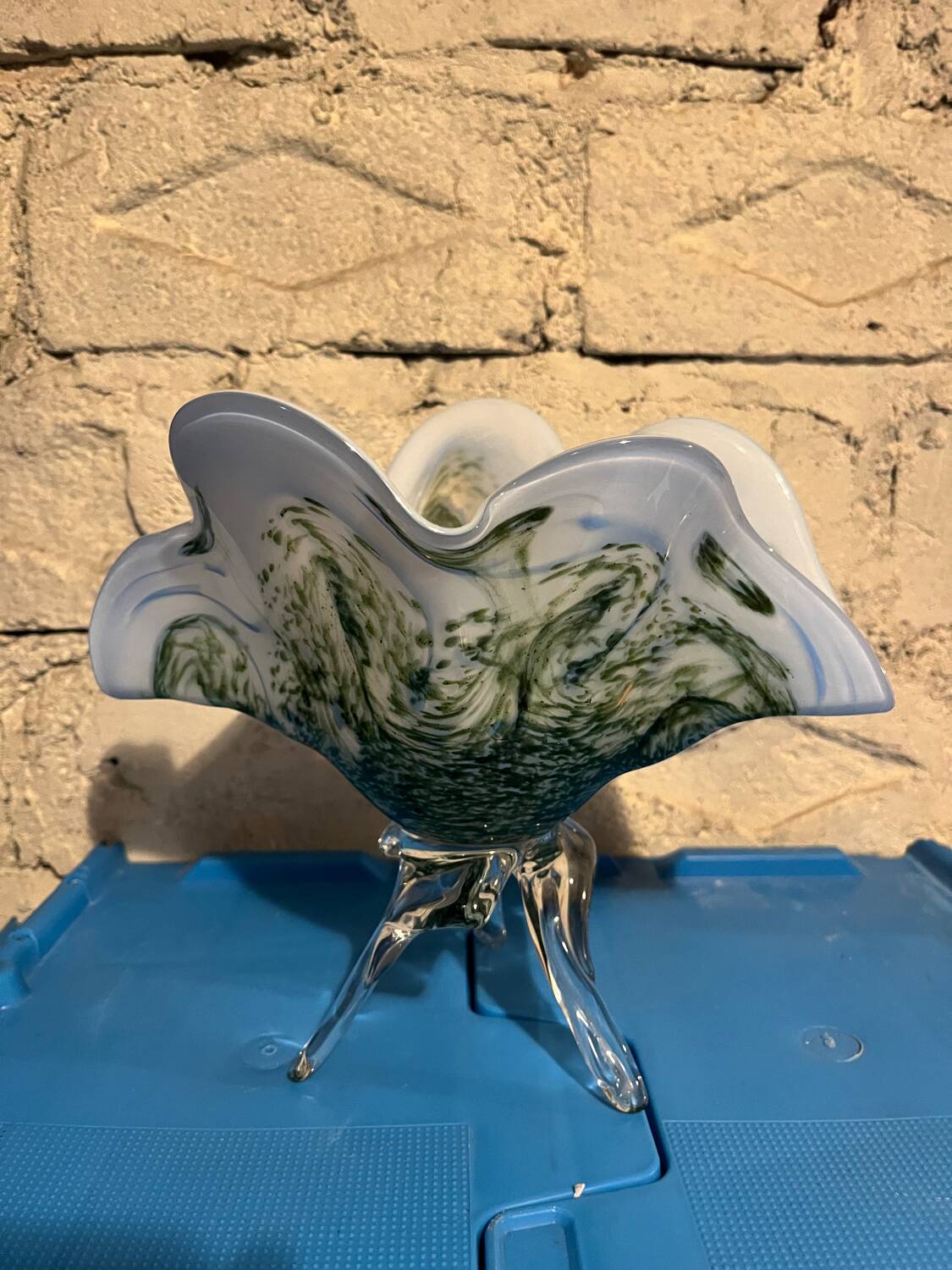 Rare Murano glass footed bowl