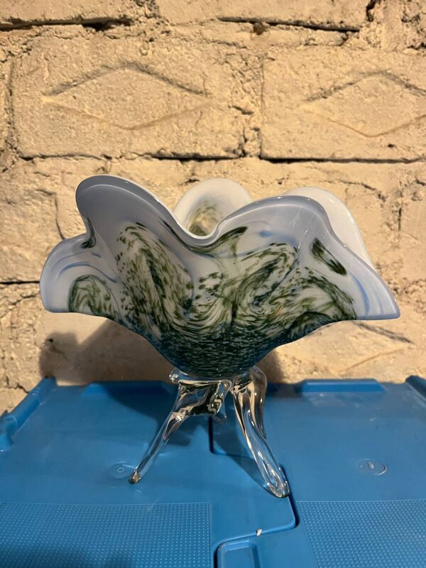 Coupe sur pieds verre de Murano rare