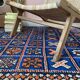 Tapis berbère en laine bleu majorelle