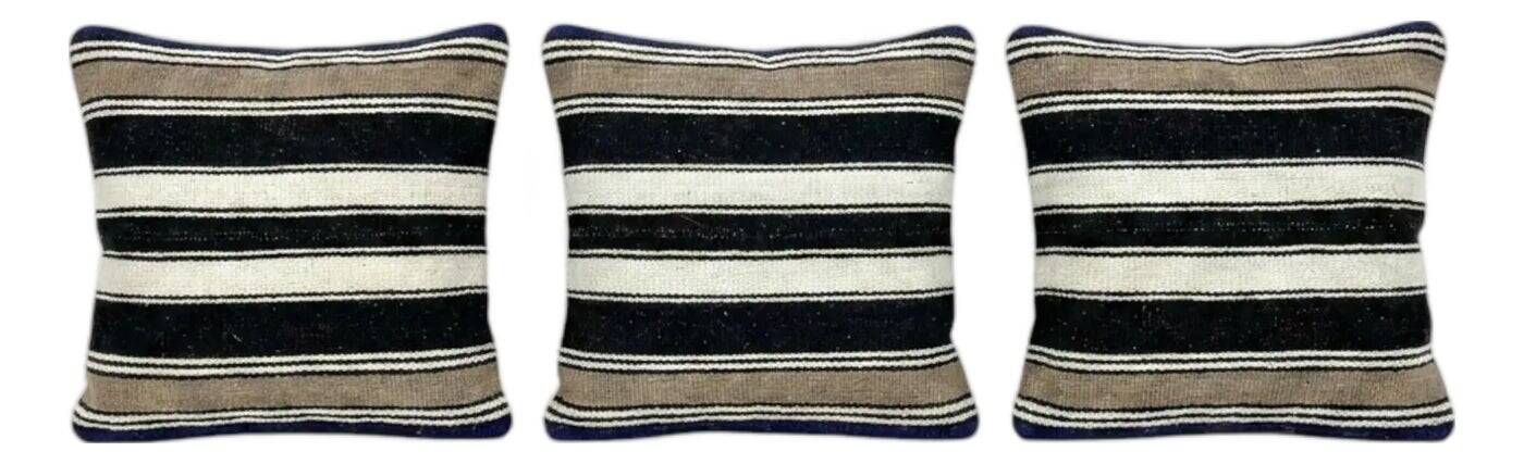 Set of 3 vintage kilim cushion covers 41x41 cm
