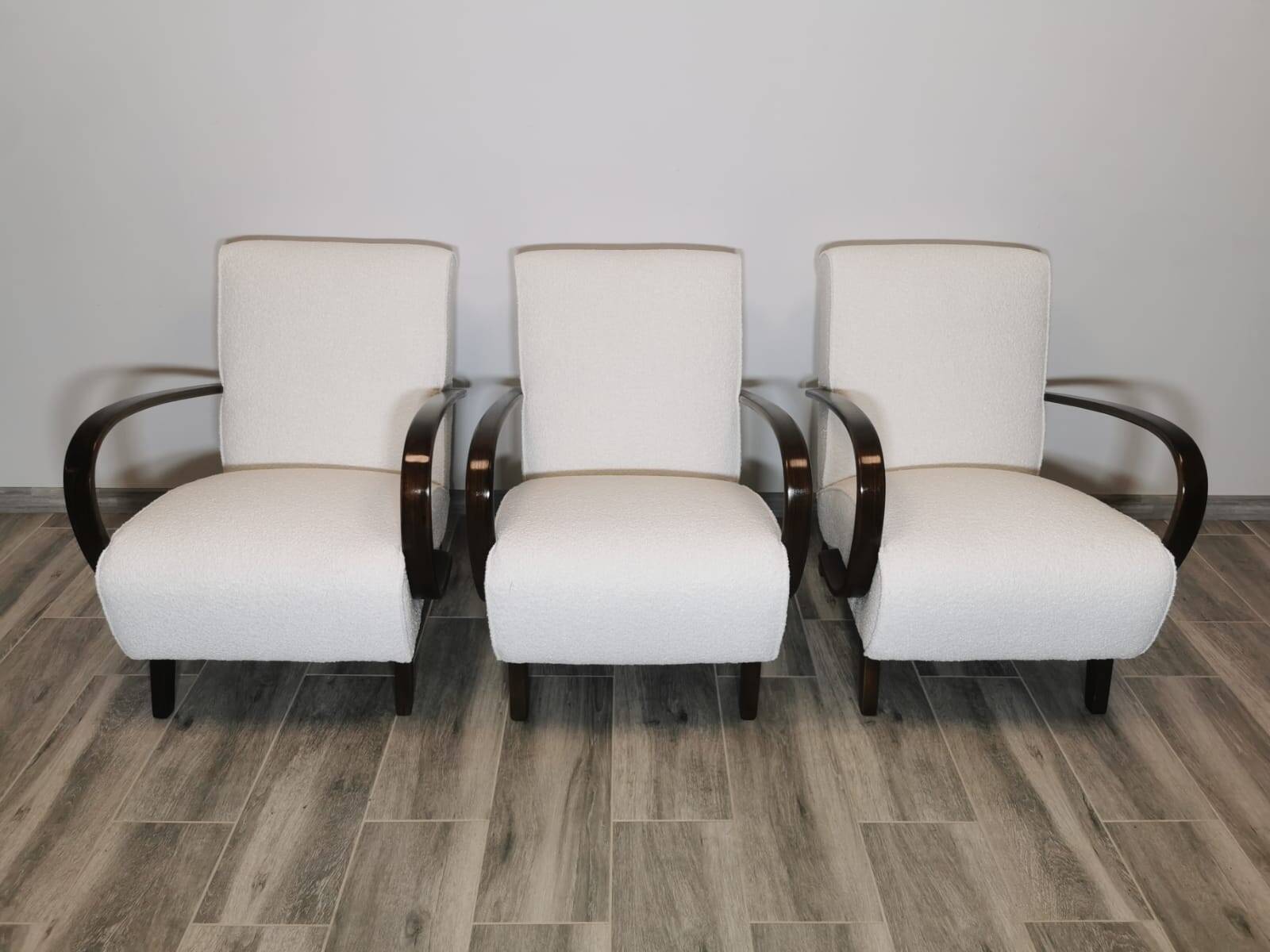 Set de 3 fauteuils par Jindrich Halabala, 1940s