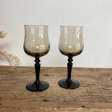 6 petits verres à pied fumés luminarc