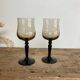 6 small luminarc smoked stemmed glasses