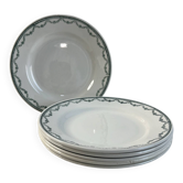 Set of 6 flat plates in Saint Amand earthenware, 22.5cm.
