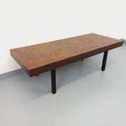 Vintage rectangular coffee table by Dieter Wackerlin in wood mosaic.