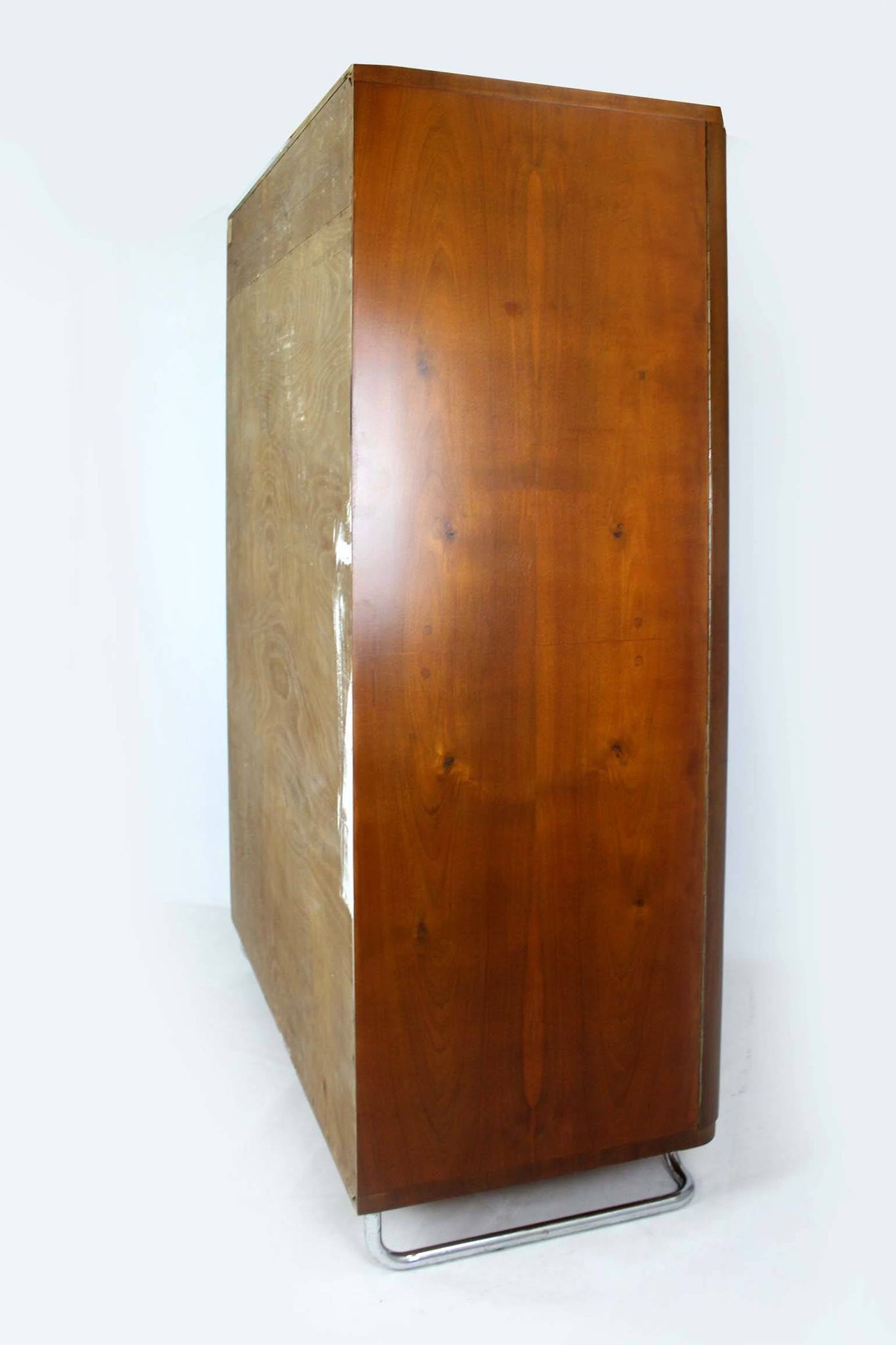 Bauhaus Chromed and Tubular Steel Wardrobe from Hynek Gottwald, 1940s