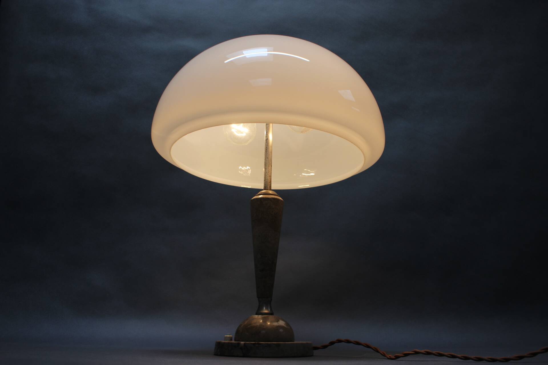 Mid-Century Stone Table Lamp, Czechoslovakia, 1950s