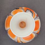 Vase Italy by Carlo Moretti 1970 opaline orange black