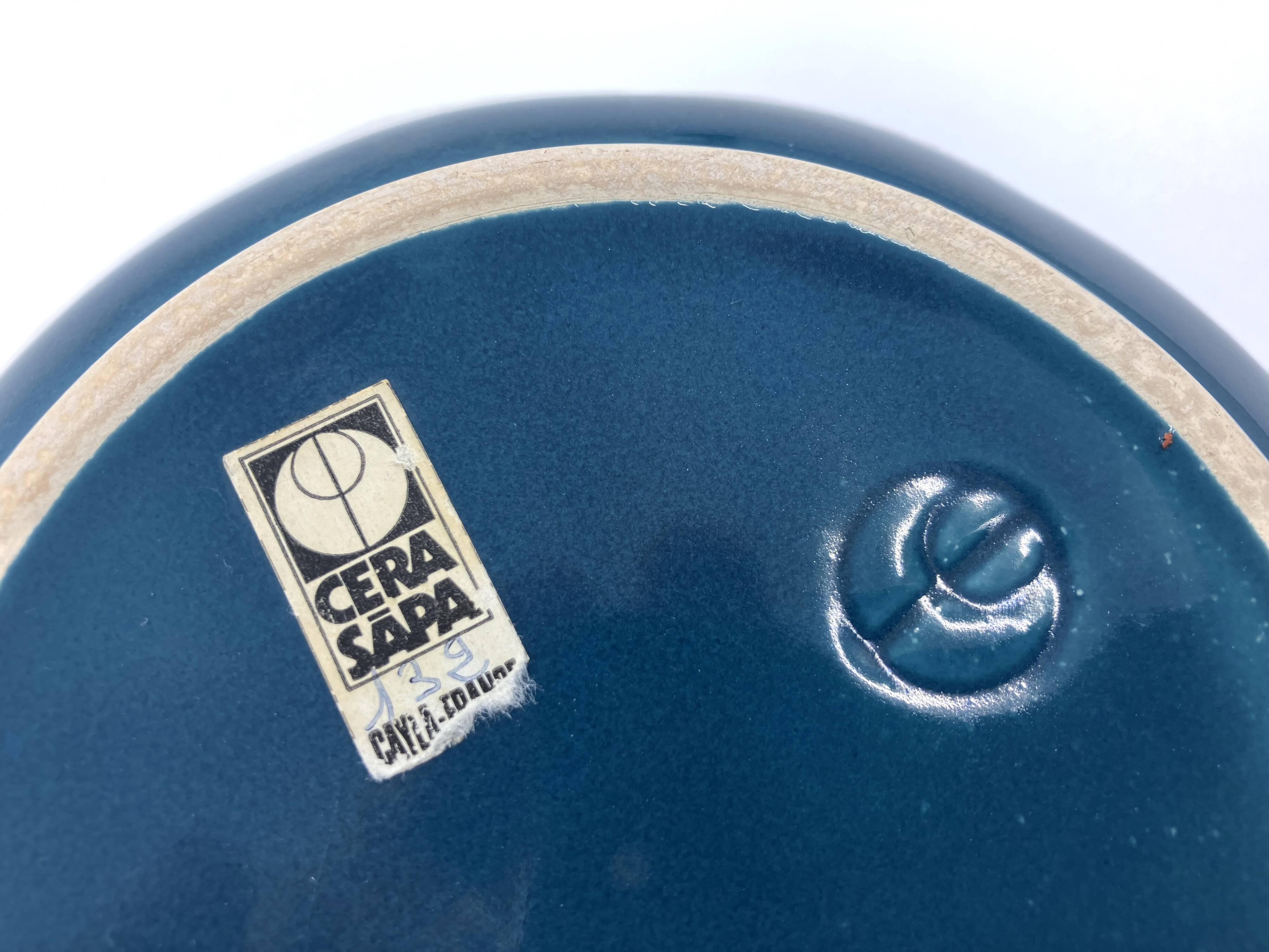 Ceramic vase/ashtray/empty tray • cera sapa • space age 1970 • france