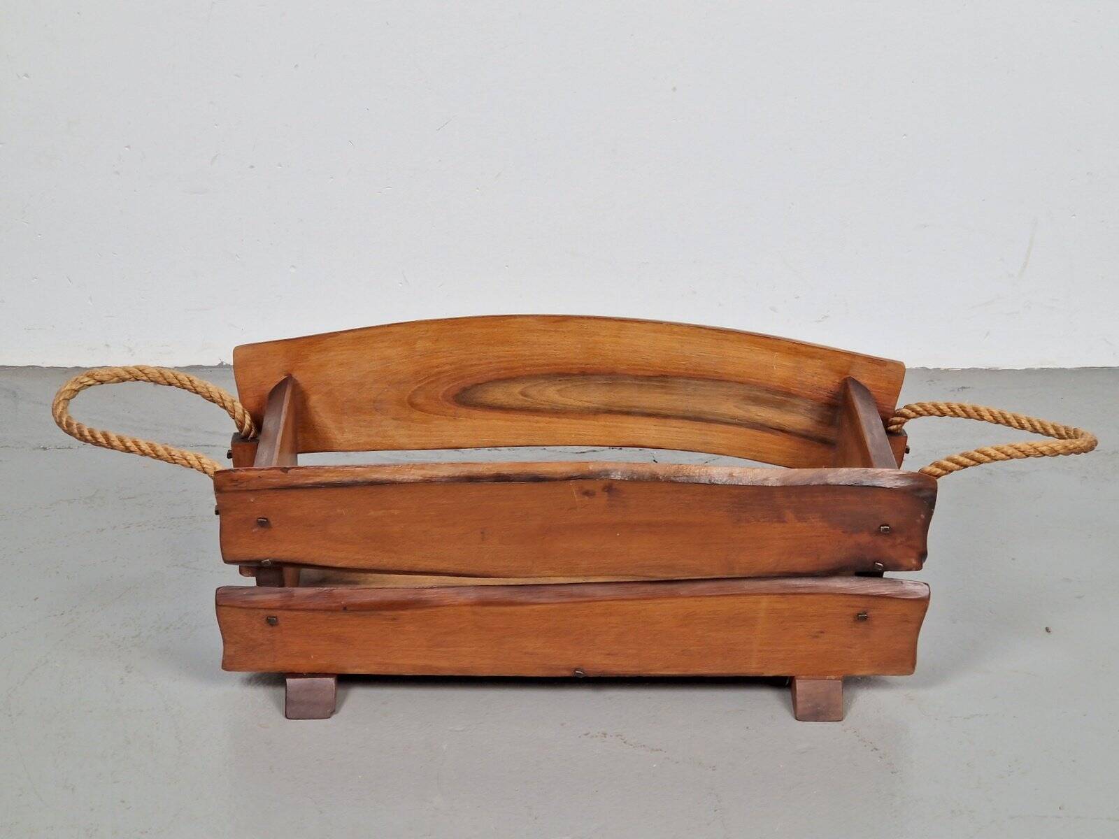Brutalist Rope Magazine Rack, 1960s