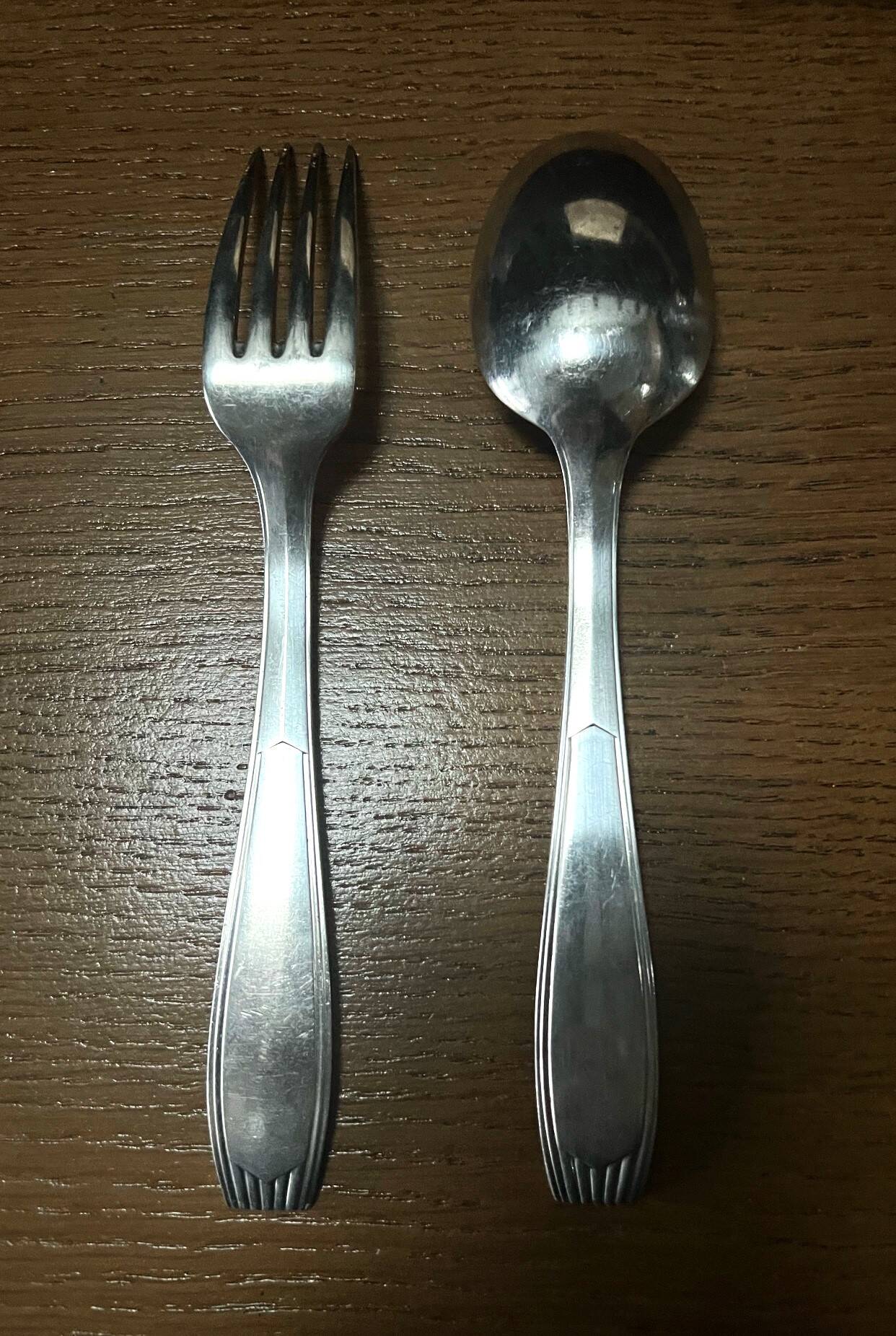 Alfénide art deco 24-piece silver-plated metal cutlery set, 84g hallmark