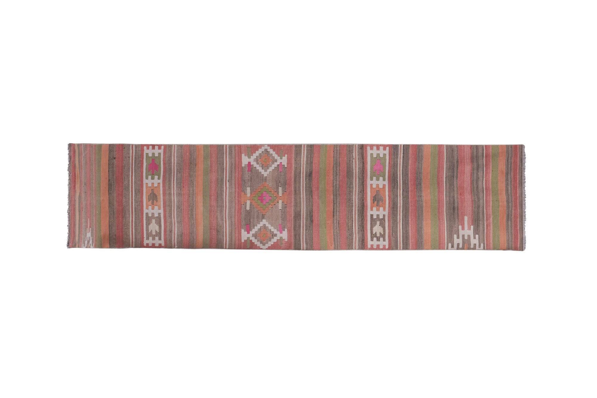 Vintage Turkish hallway rug 75x353 cm