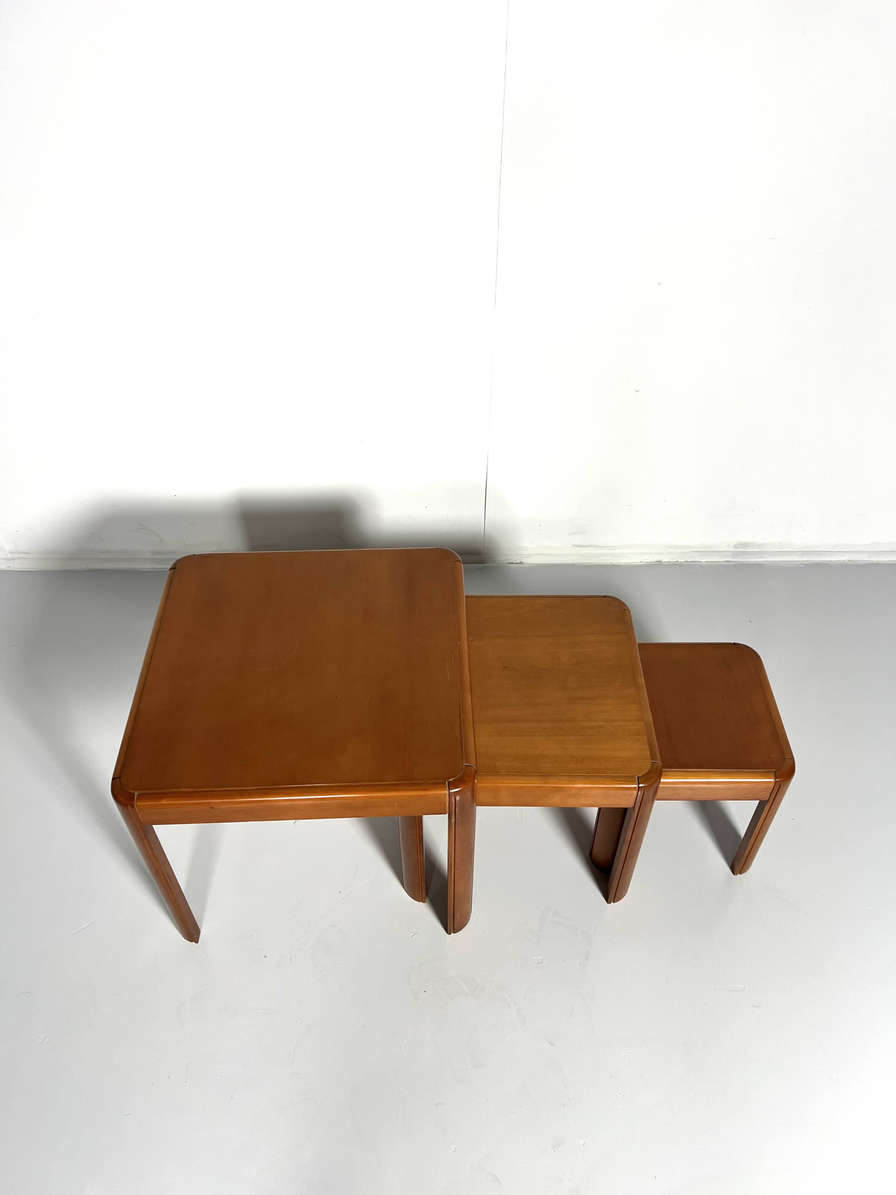 Set of 3 Nesting Tables, Wood, Italy, 1960s
