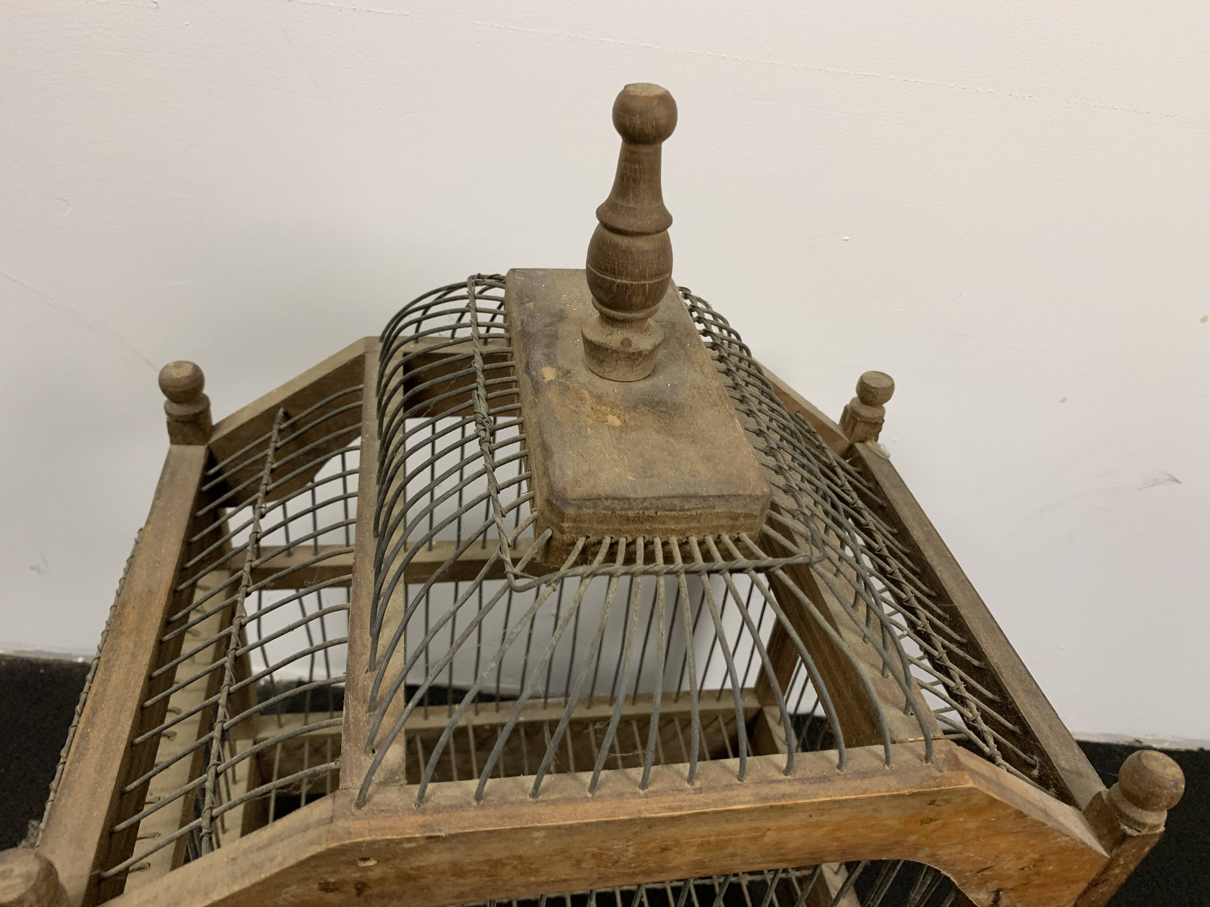 Wooden birdcage