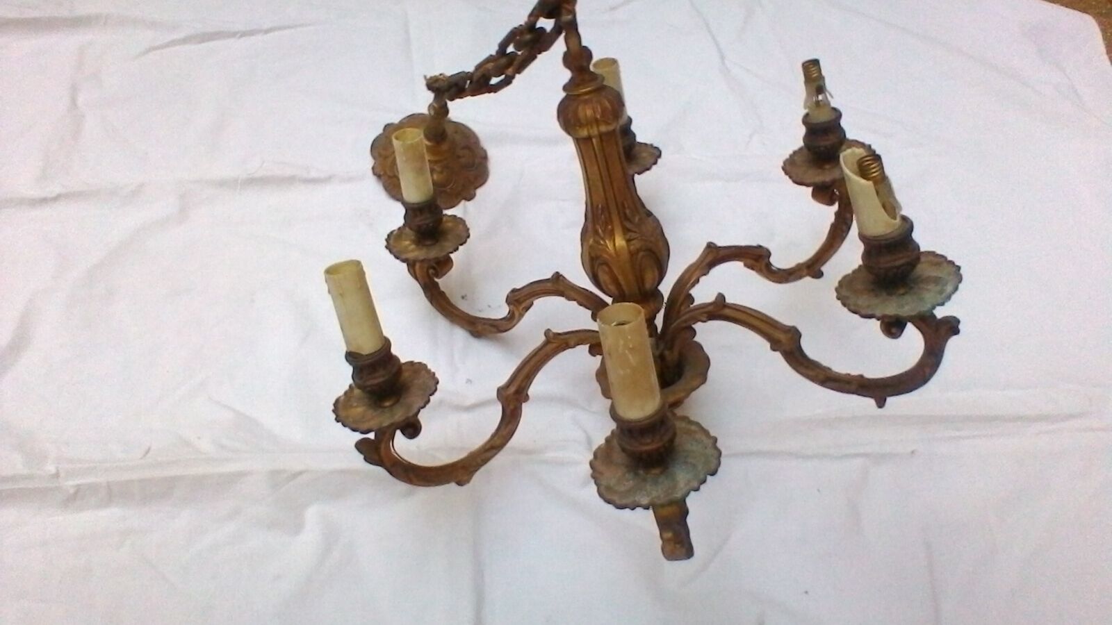 Lustre 6 branches en bronze