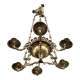 Large Napoleon III period chandelier in bronze and gilt brass