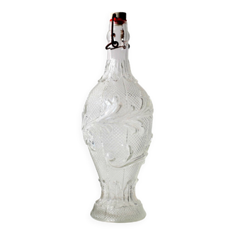 Italian Glass Bottle with Ceramic Stopper / Polveri Alberani / 1950s–1970s