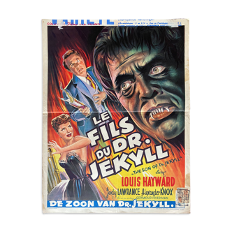 Affiche cinéma originale "Le Fils du Dr Jekyll" Louis Hayward 37x49cm 1951