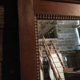 Bevelled oak mirror 154x79cm