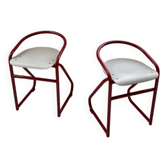 Paire de chaises hautes design années 80