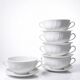 5 cups with two handles, Limoges porcelain Bernardaud "Palm"