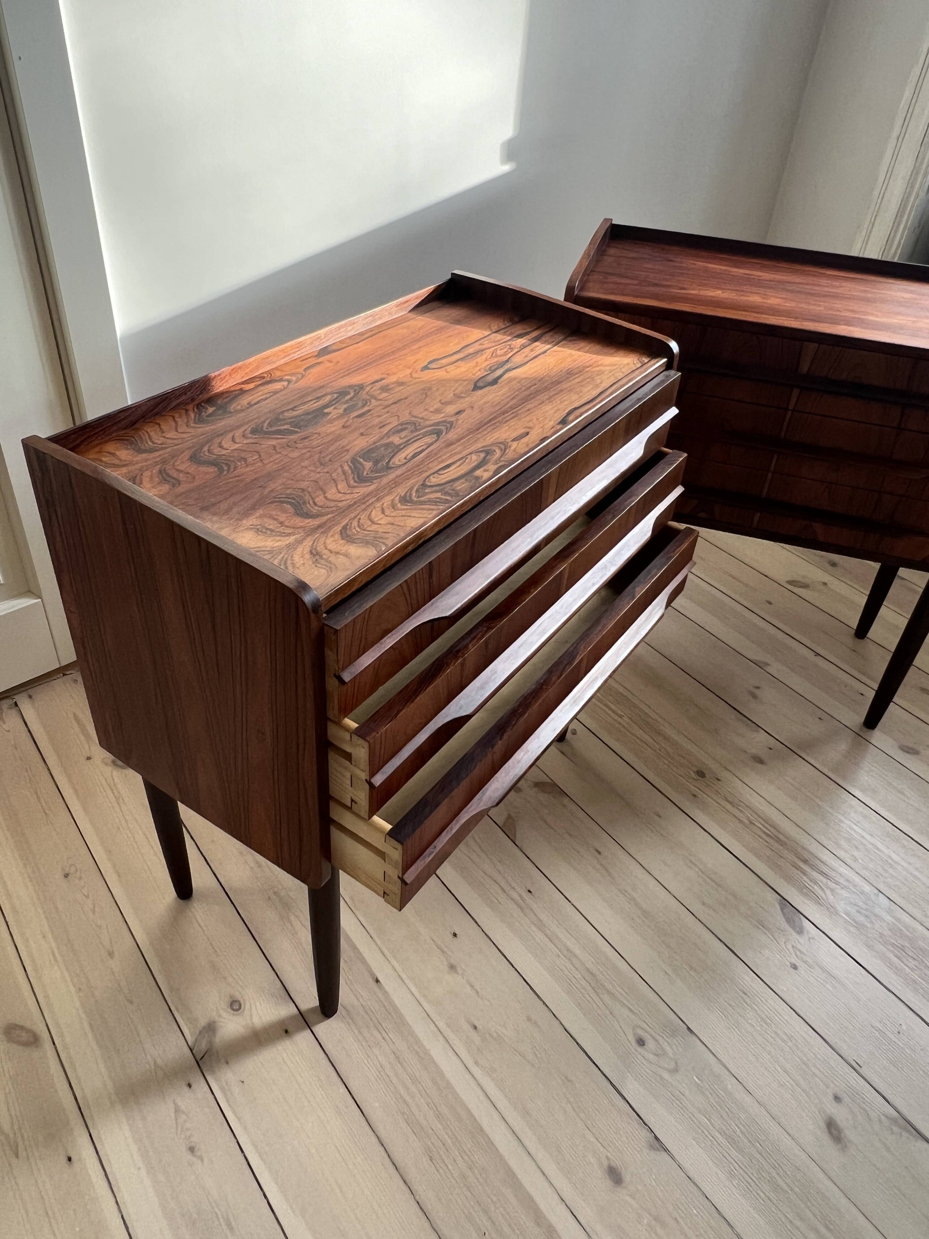 Paire de commodes danoises en palissandre des années 1960