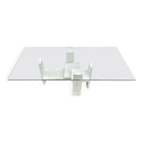 Coffee table by Willy Ballez in travertine