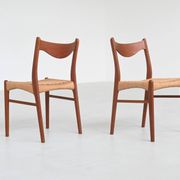 Arne Wahl Iversen set of six dining chairs in teak Glyngore Denmark 1960