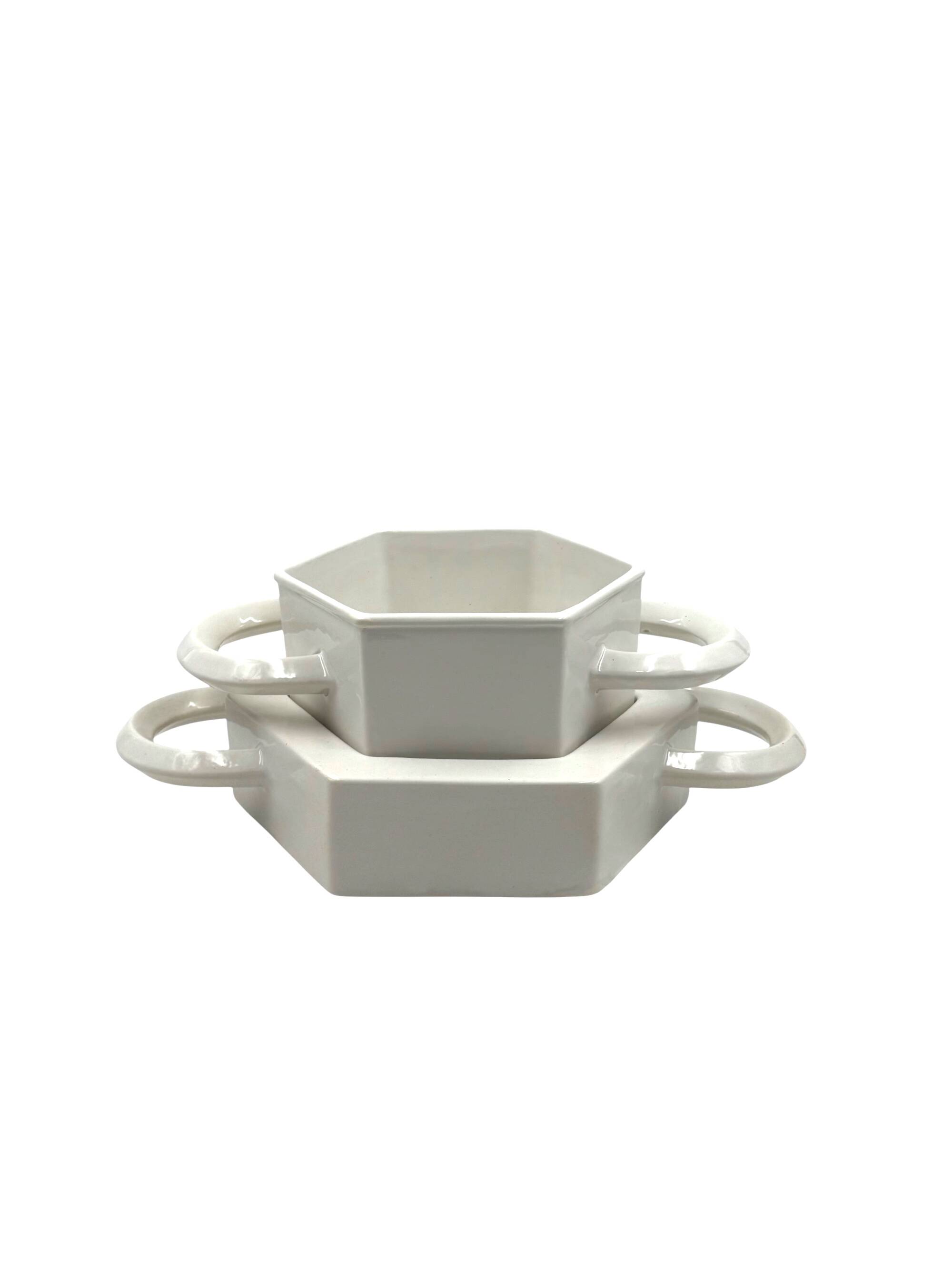 Sergio Asti, white ceramic centerpiece, Gabbianelli Italy ca. 1970