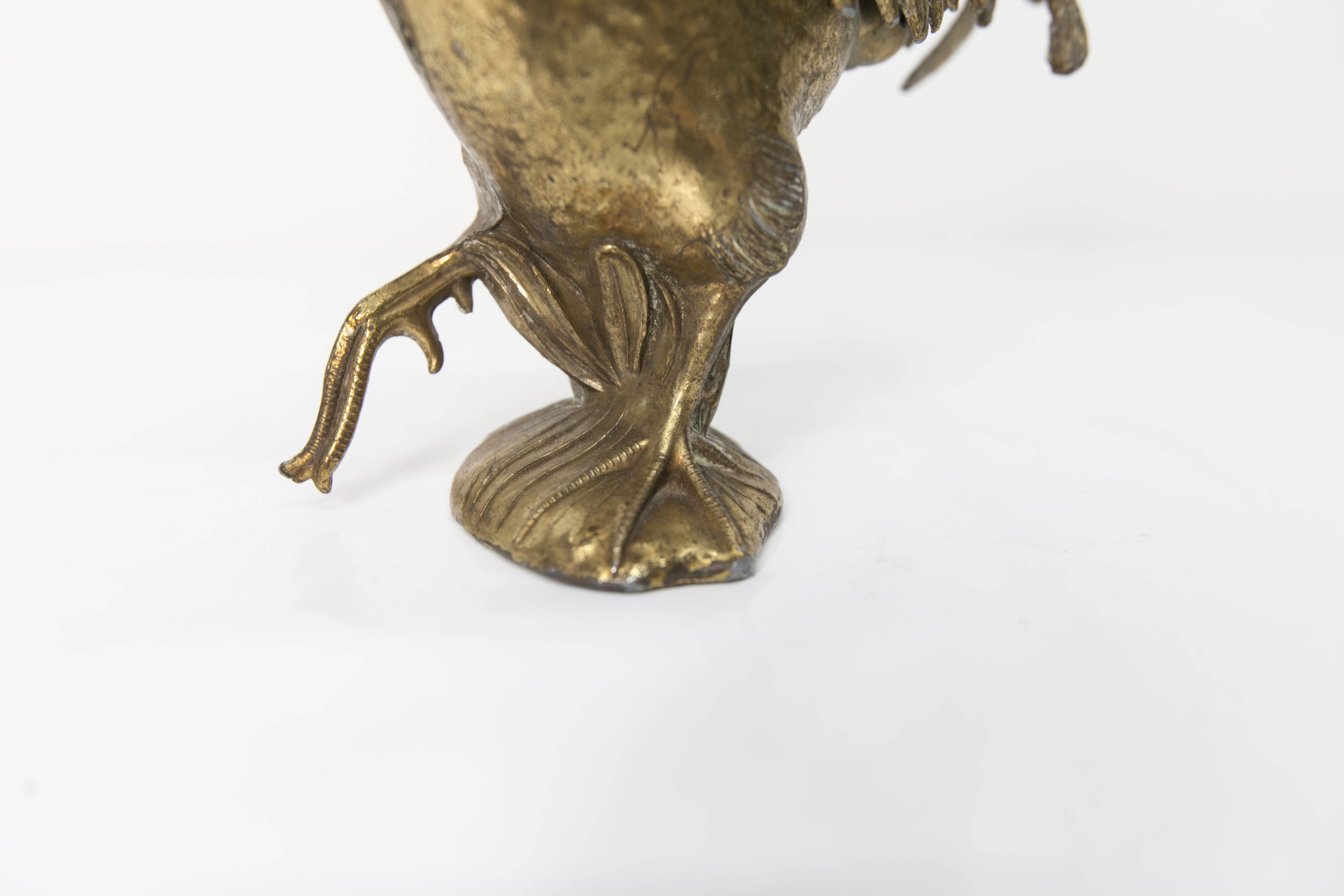 1960 rooster ashtray in spelter signed FC