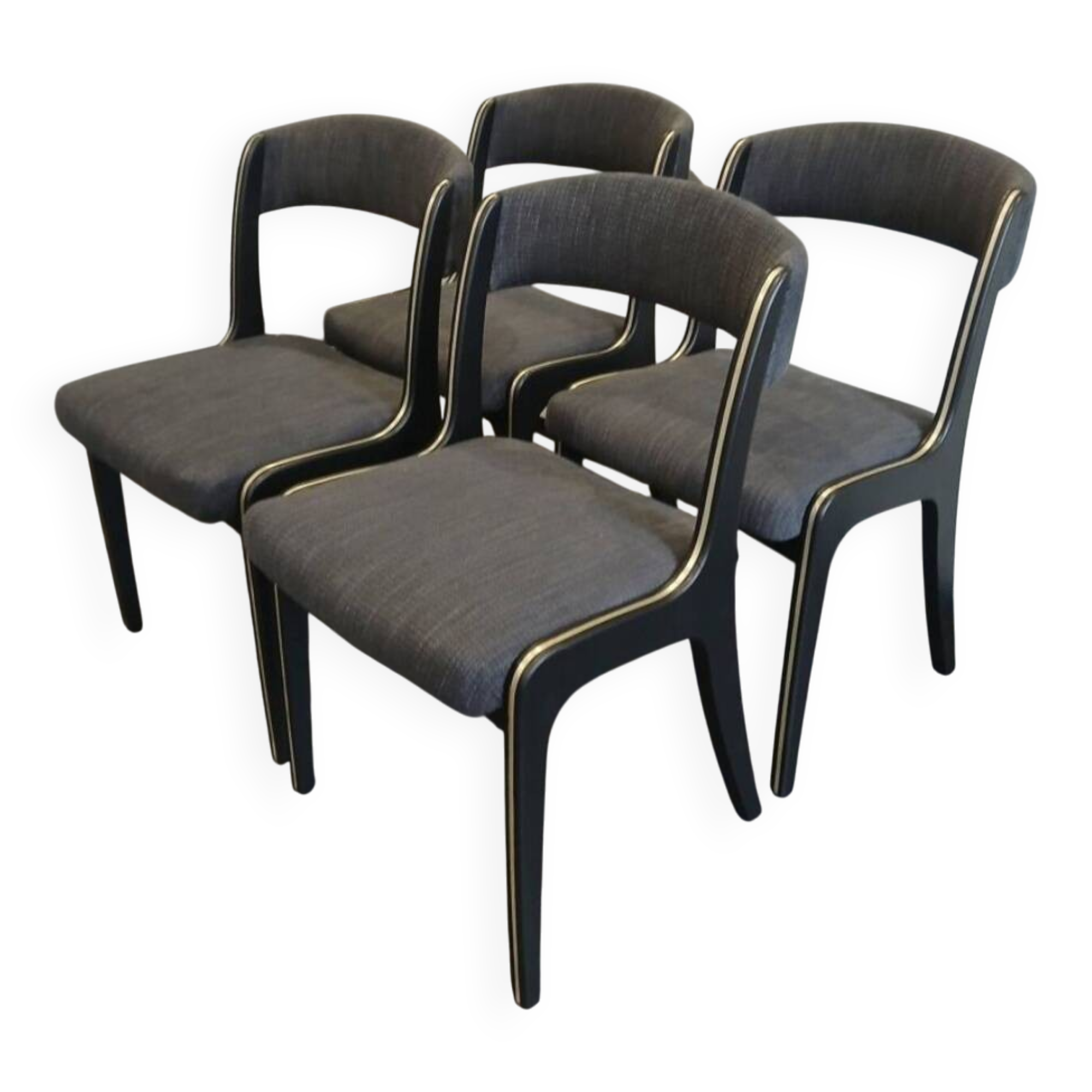 Lot de 4 chaises Baumann modèle Gondole, années 1970