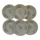 6 assiettes à dessert en faïence de SARREGUEMINES. Modèle DAMPIERRE.
