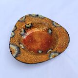 Vintage 1960-1970 Orange Psychedelic Bowl Empty Pocket from Limoges Enamels