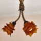 chandelier in Rococo style made of gilded bronze with 3 branches and tulips