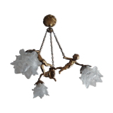 Bronze chandelier cherubs 3 fires , cherubs ( putti )