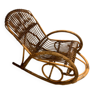 Vintage rattan rocking chair