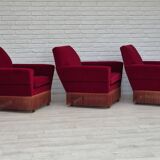 1970s, Danish armchair by Ryesberg Møbler, original condition, velour fabric.