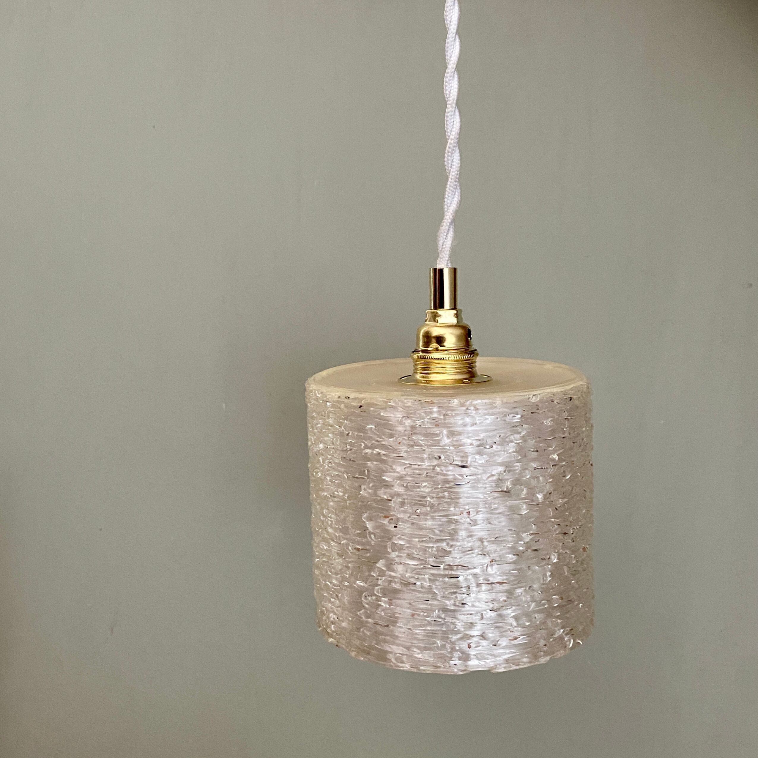 Vintage tulip pendant lamp in pearlescent resin